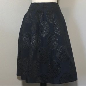 Vince navy circle skirt knee length patterned 4